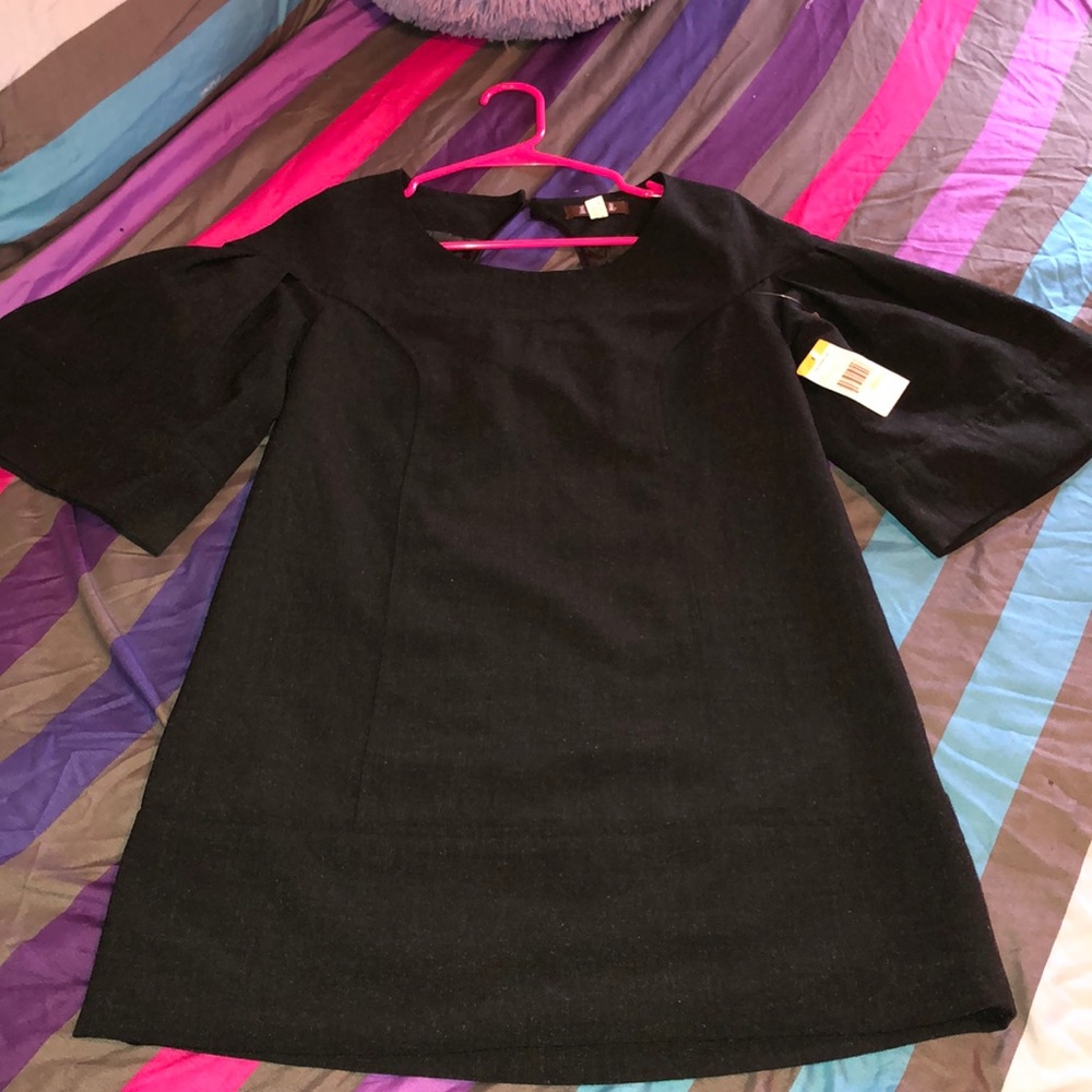 Salt n pepper flare sleeve mini dress